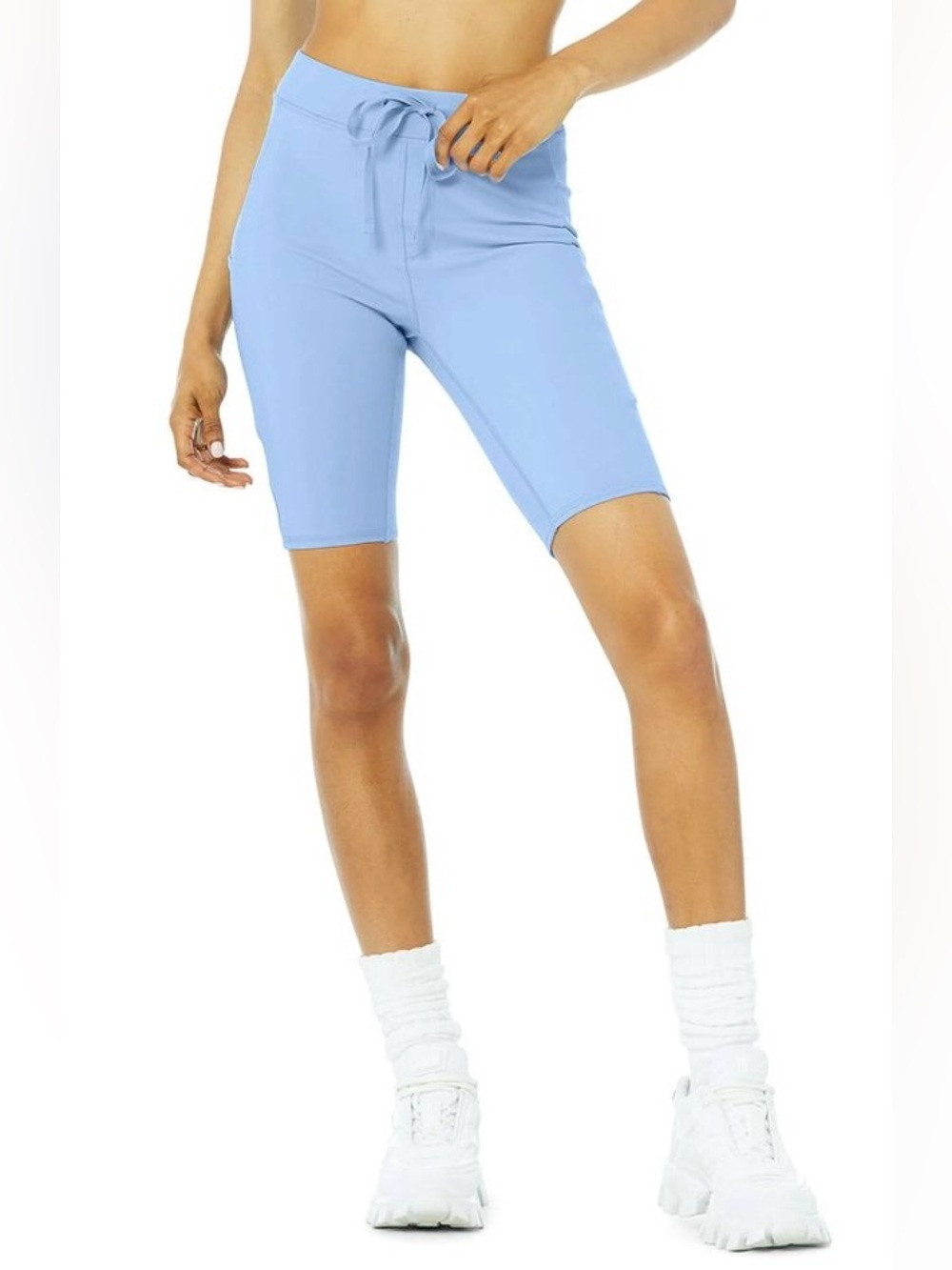 ALO Yoga Blue Skies Checkerpoint 9” Biker Shorts